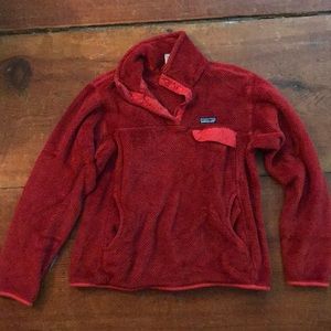 Red Patagonia pullover fleece